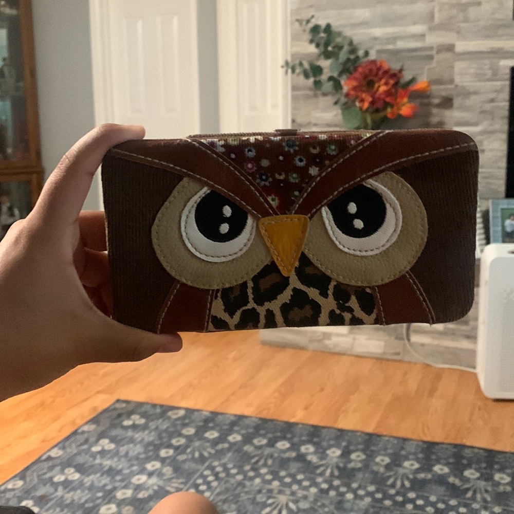 owl corduroy wallet